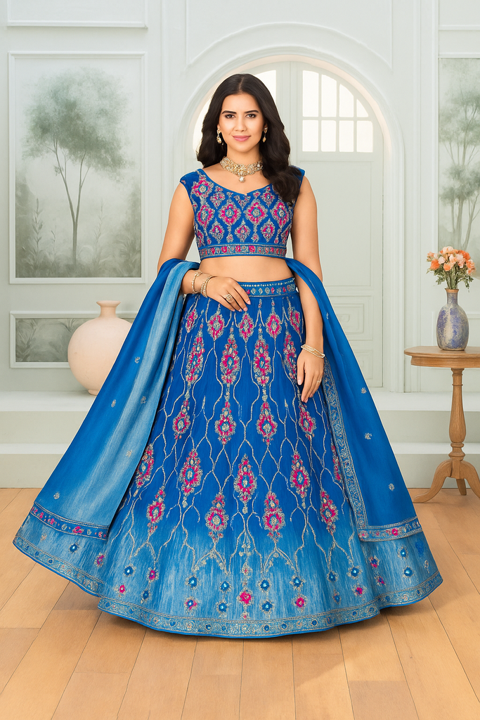 Festive Wear Silk Lahenga with Dupatta