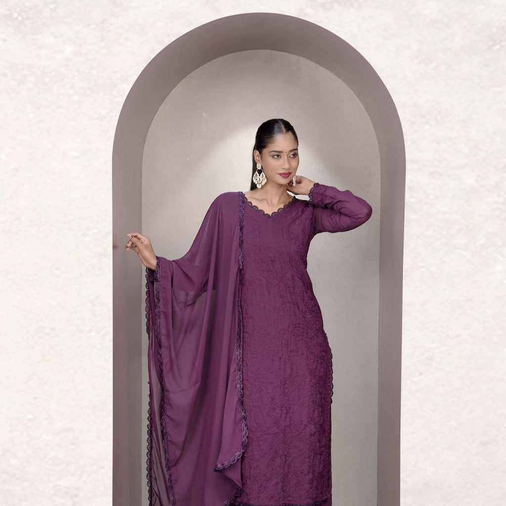 X-Lady launching  chikankari embroidery 3 pic suit