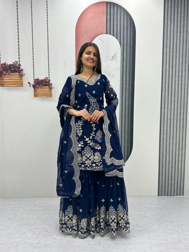 New Designer Party Wear Top Sarara& Dupatta Set