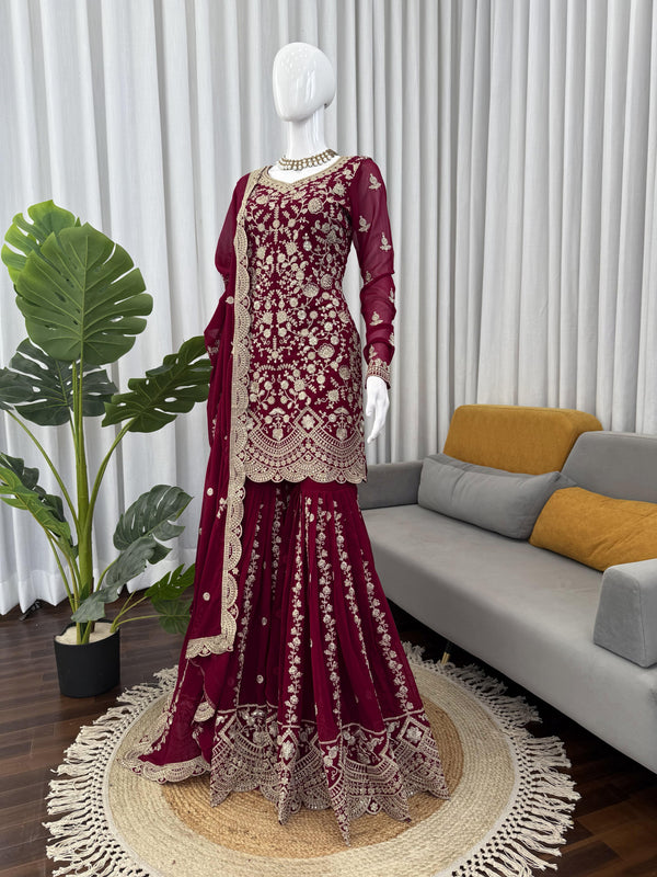 Beautiful Look Top Sharara & Dupatta