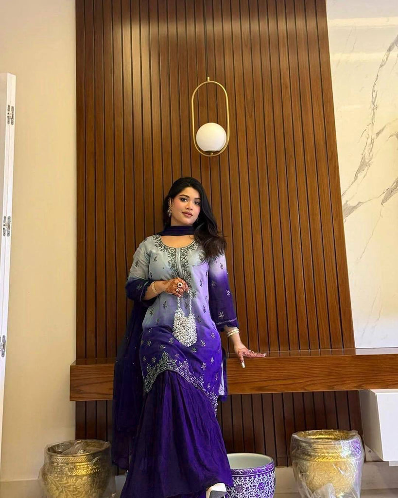 NEWLY LAUNCHED KURTI & SHARARA(Ruffled) SET