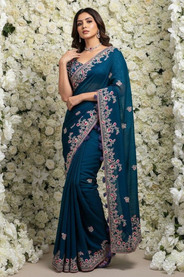 Party Wear Soft Rangoli Silk Saree