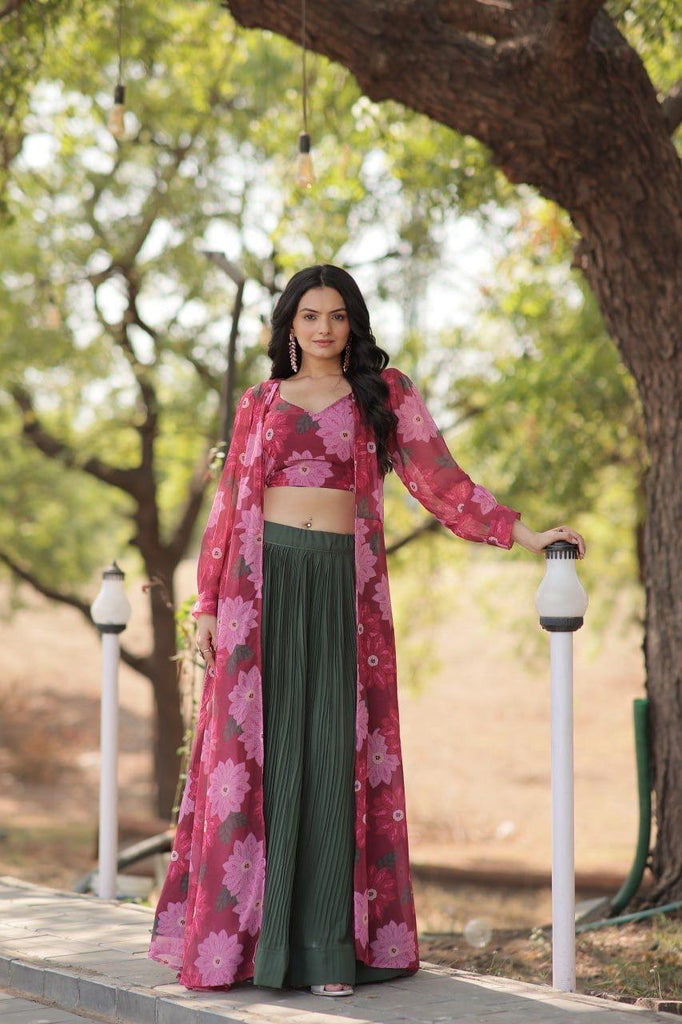 Faux Georgette with Digital Flower Print Lehenga Choli