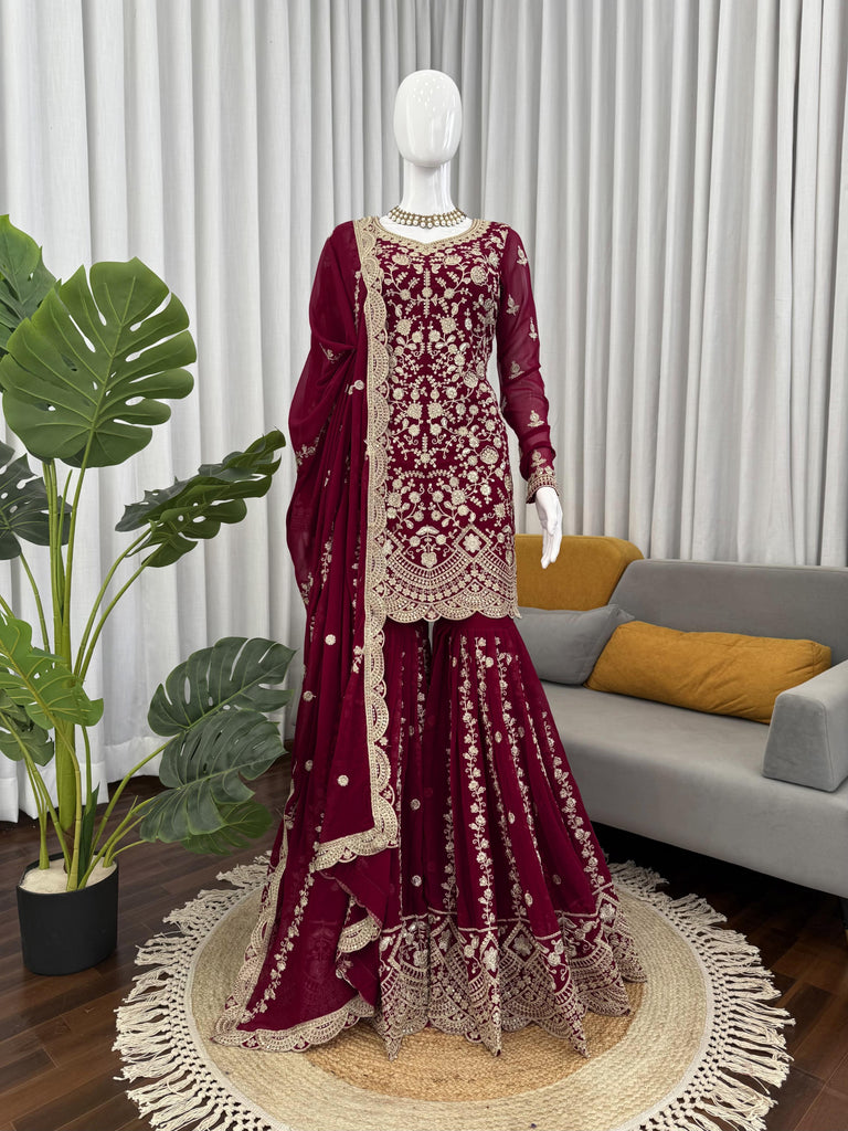 Beautiful Look Top Sharara & Dupatta