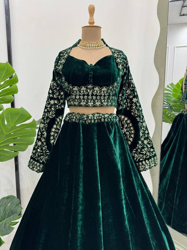 Beautiful velvet lehenga Choli