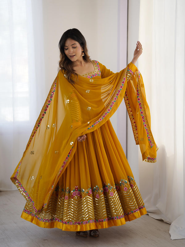 Designer Party Wear Look Gown-Dupatta