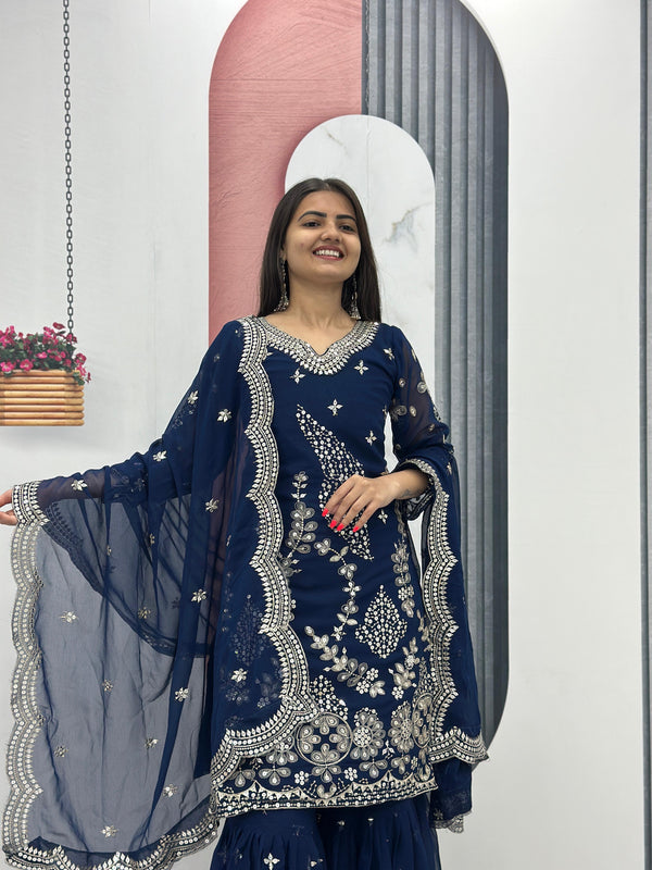 New Designer Party Wear Top Sarara& Dupatta Set