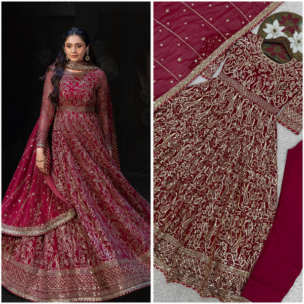 NEW READY TO WEAR COLLECTION 3 PIECE GOWN WITH BEAUTIFUL DUPATTA AND BOTTOM