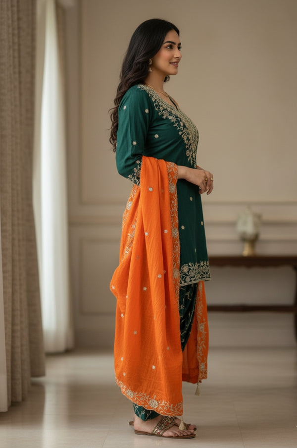 Party Wear Look Top ,Dhoti Salwar