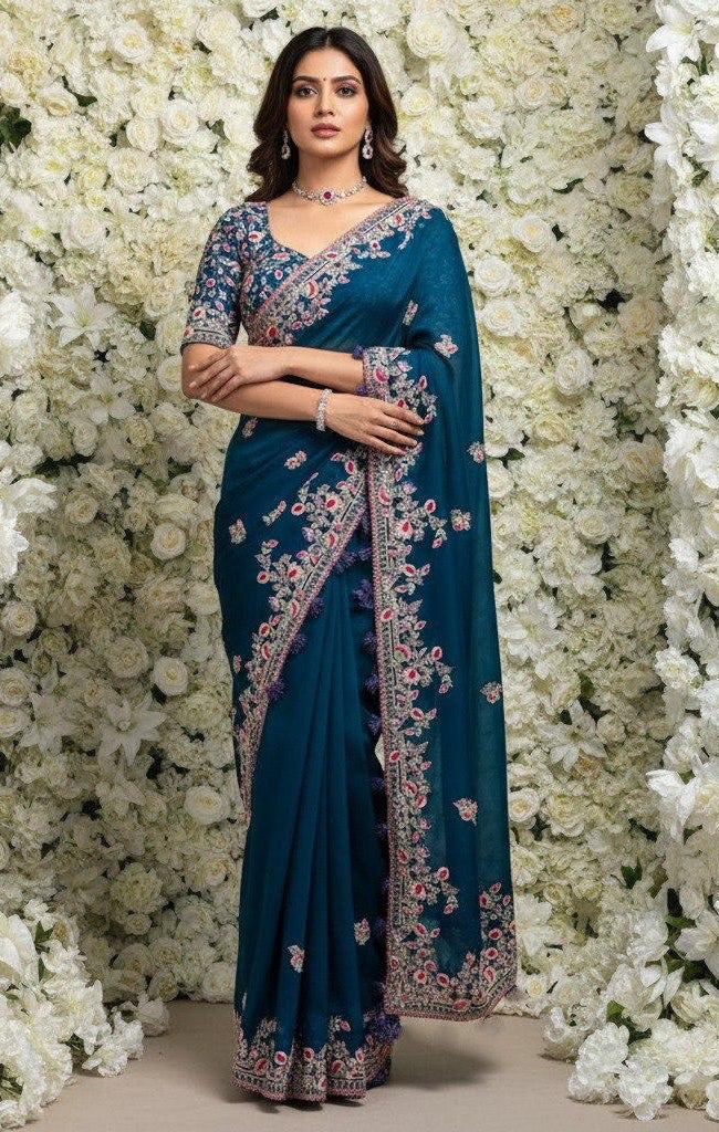 Party Wear Soft Rangoli Silk Saree