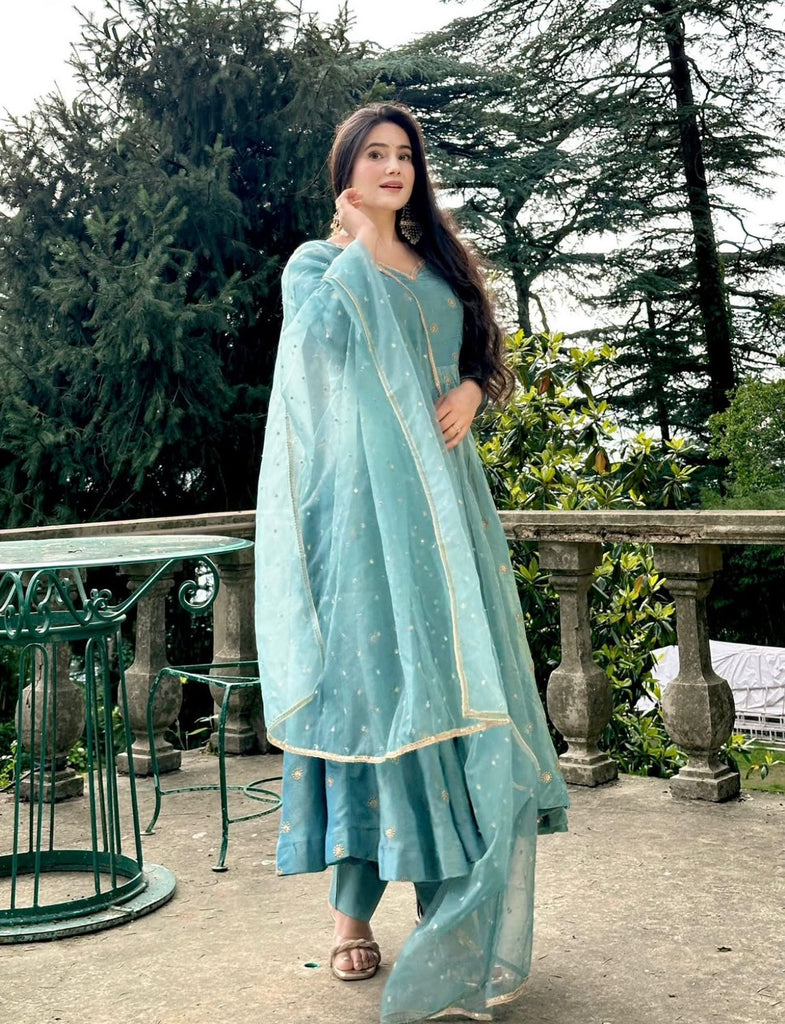 Premium Barbary Silk Designers kurti&Dupatta