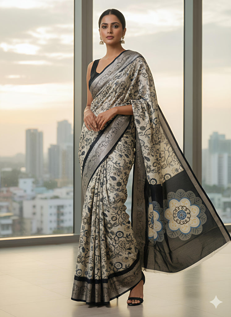 Heavy benny viscose saree with beautiful floral digital print