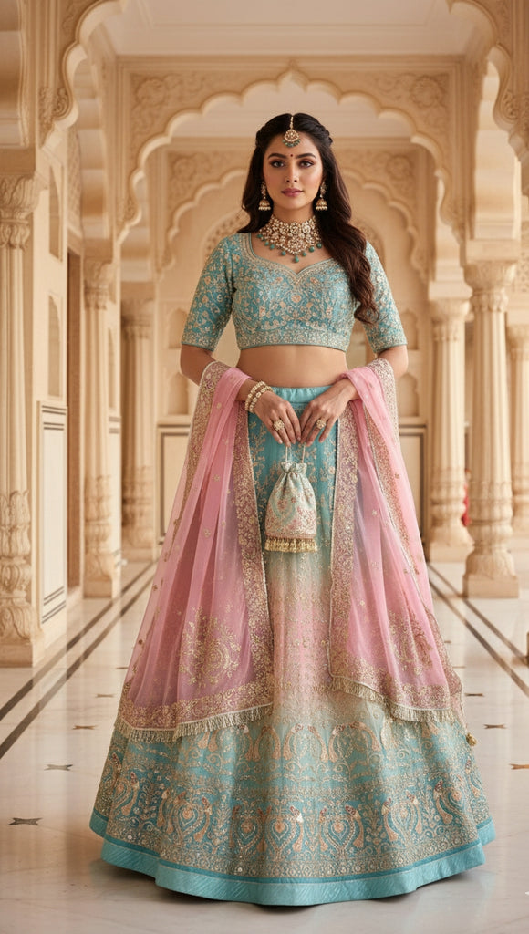 Heavy Boder work with Royal style work Lehenga 5 colour.