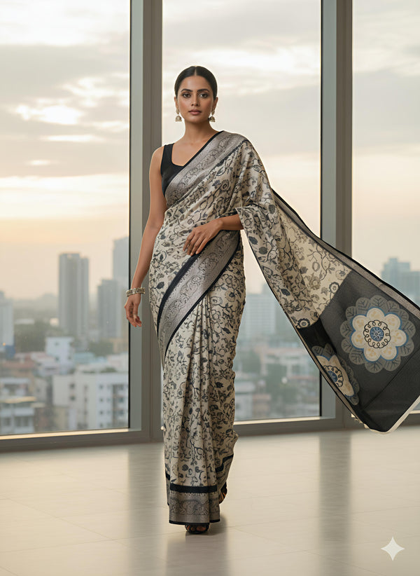 Heavy benny viscose saree with beautiful floral digital print