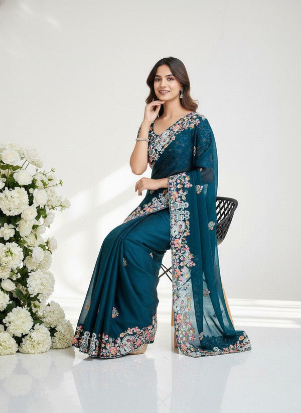 premium Soft Rangoli Silk fabric Saree