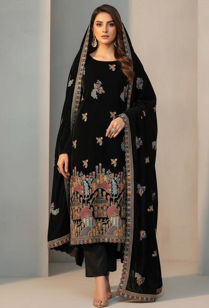 PARTY WEAR TOP AND PANT WITH FANCY DUPPATA AND EMBROIDERY WORK