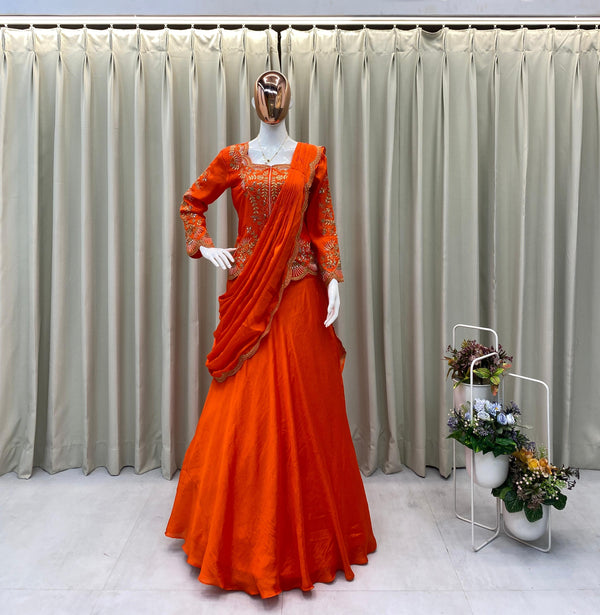 DESIGNER WEAR LAHENGA SAREE